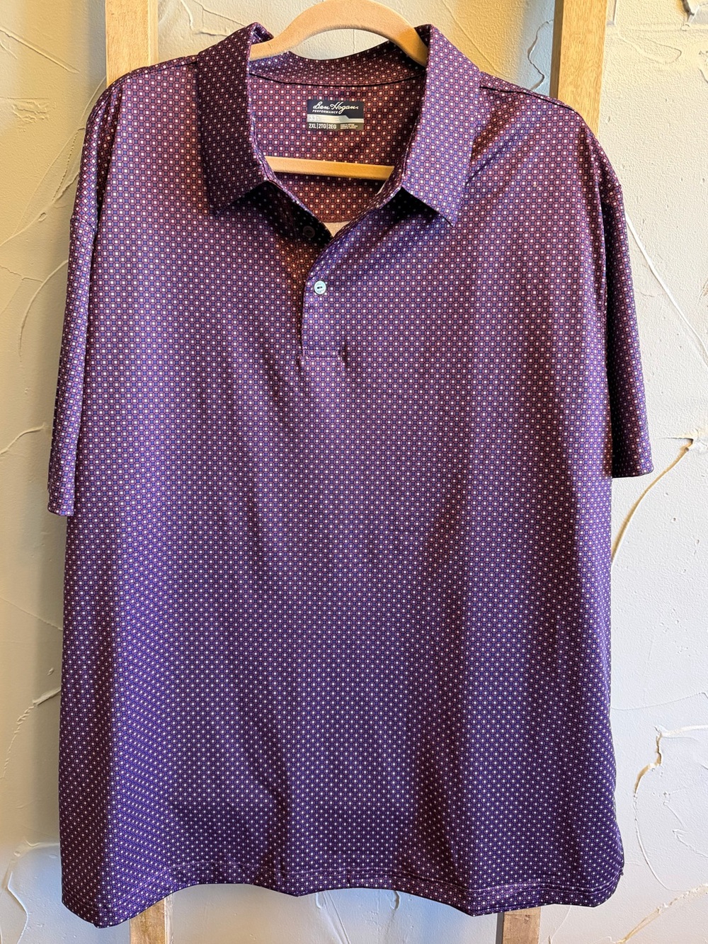 Men's Burgandy Microdot Polo Shirt